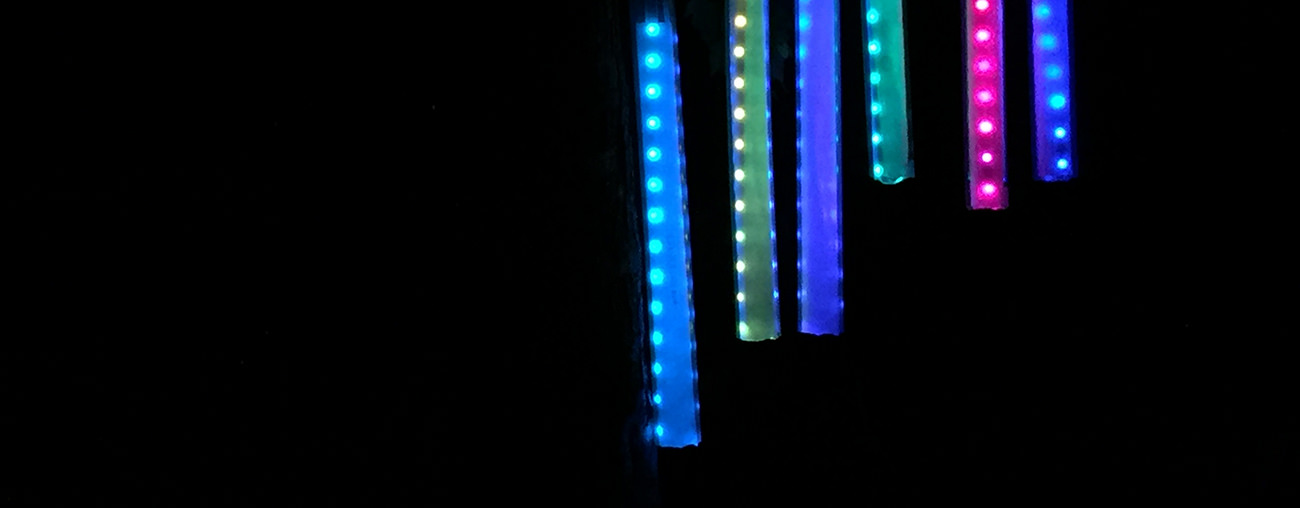 Colored tubes of LED lights